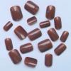 Bellelfin 240pcs Short Press on Nails Full Cover Short Square Fake Nails Brown Glossy Acrylic Artificial False Nail Tips with 5 Sheets Adhesive Glue Tabs for Women and Girls Fingernails Design view 2