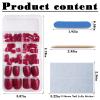 Bellelfin Press on Toenails 120pcs Short Square Fake Toenails Full Cover Burgundy Glossy Acrylic False Toe Nails Tips with 5 Sheets Adhesive Glue Tabs for Women and Girls Foot Decor view 3