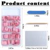 Bellelfin 240pcs Short Press on Nails Full Cover Short Square Glossy Pink Fake Nails Acrylic False Nail Tips with 5 Sheets Adhesive Glue Tabs for Women and Girls Nail Art Manicure view 3