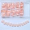 Bellelfin 240pcs Short Press on Nails Jelly Pink Full Cover Short Square Glossy Fake Nails Acrylic Artificial False Nail Tips with 5 Sheets Adhesive Glue Tabs for Women and Girls Fingernails Design view 4