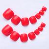 Bellelfin Press on Toenails 120pcs Short Square Fake Toenails Full Cover Hot Red Glossy Acrylic False Toe Nails Tips with 5 Sheets Adhesive Glue Tabs for Women and Girls Foot Decor view 2