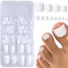 Bellelfin White Press on Toenails 120pcs Short Square Fake Toenails Full Cover Glossy Acrylic False Toe Nails Tips with 5 Sheets Adhesive Glue Tabs for Women and Girls Foot Decor view 1