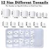 Bellelfin White Press on Toenails 120pcs Short Square Fake Toenails Full Cover Glossy Acrylic False Toe Nails Tips with 5 Sheets Adhesive Glue Tabs for Women and Girls Foot Decor view 3