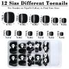 Bellelfin Black Press on Toenails 120pcs Short Square Fake Toenails Full Cover Glossy Acrylic False Toe Nails Tips with 5 Sheets Adhesive Glue Tabs for Women and Girls Foot Decor view 4