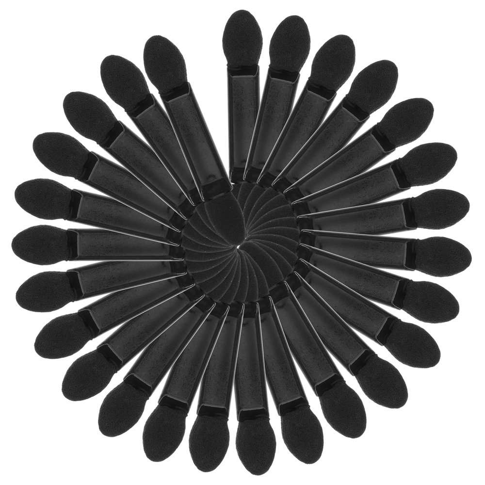 LALAFINA 100pcs Double-ended Sponge Eyeshadow Applicators Soft Makeup Brush for Home Use Durable and Lightweight Beauty Tools Black