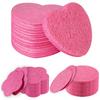 50 - Count Flower Compressed Facial Sponges + 50 - Count Heart Shape Face Sponge for Face Cleansing + 40 - Count Elliptical Shape Daily Spa Sponge, Pink view 1