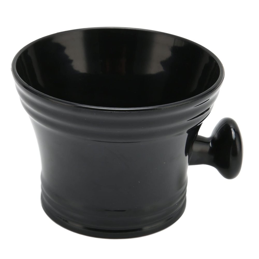 Plastic Shaving Bowl Black Shaving Soap Bowl for Men Large Capacity Portable Shave Mug with Handle for Barber Home Travel