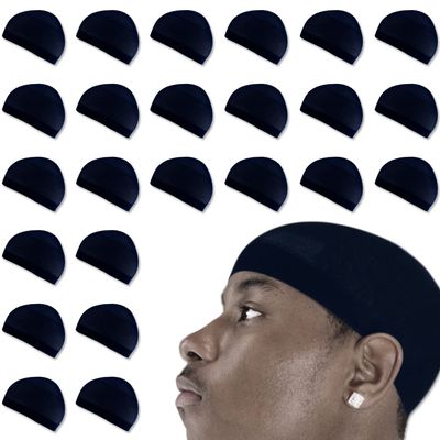 24 Pcs Wave Cap Stocking Caps Stretch Compression Long Lasting Lightweight Comfortable Fit Durable Mens Dome Cap Loc Cap Sleeping Hair Caps Wave Caps for Men (Navy Blue - 12 Pack of 2 Pcs)