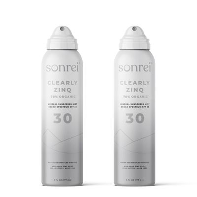 Sonrei Clearly ZinQ Mineral Sunscreen Mist | SPF 30, Broad Spectrum, Transparent | Vegan, Water Resistance, Non-Greasy | Ideal for Face & Body (6 Fl Oz (Pack of 2))