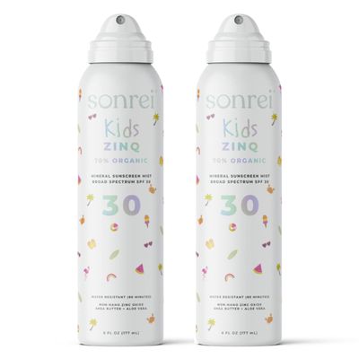 Sonrei Kids ZinQ Organic Mineral Mist Sunscreen | SPF 30, Broad Spectrum, Water-Resistant | Vegan, Reef Safe, Eco-friendly | 6.0 fl. oz. 2-Pack