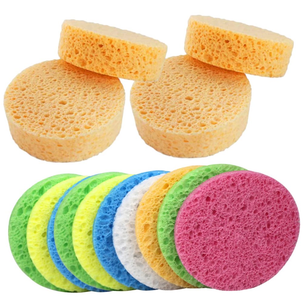 Mikinona Facial Sponges for Washing Face Gentle Makeup Blender Sponge Exfoliating Facial Cleansing Random Color