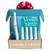 Gillette Venus Facial Razor, Exfoliating Dermaplaning Tool for Face, Replaceable Refills, Removes Fine Facial Hair, Exfoliates Dead Skin, Skin Defense Guard, Handle with 5 Blade Refills view 1