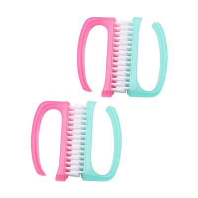 Beavorty 4pcs Nail Brush for Nail Cleaning and Dust Removal Lightweight and Portable Manicure Tools for Home Use Random Colors