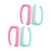 Beavorty 4pcs Nail Brush for Nail Cleaning and Dust Removal Lightweight and Portable Manicure Tools for Home Use Random Colors view 1