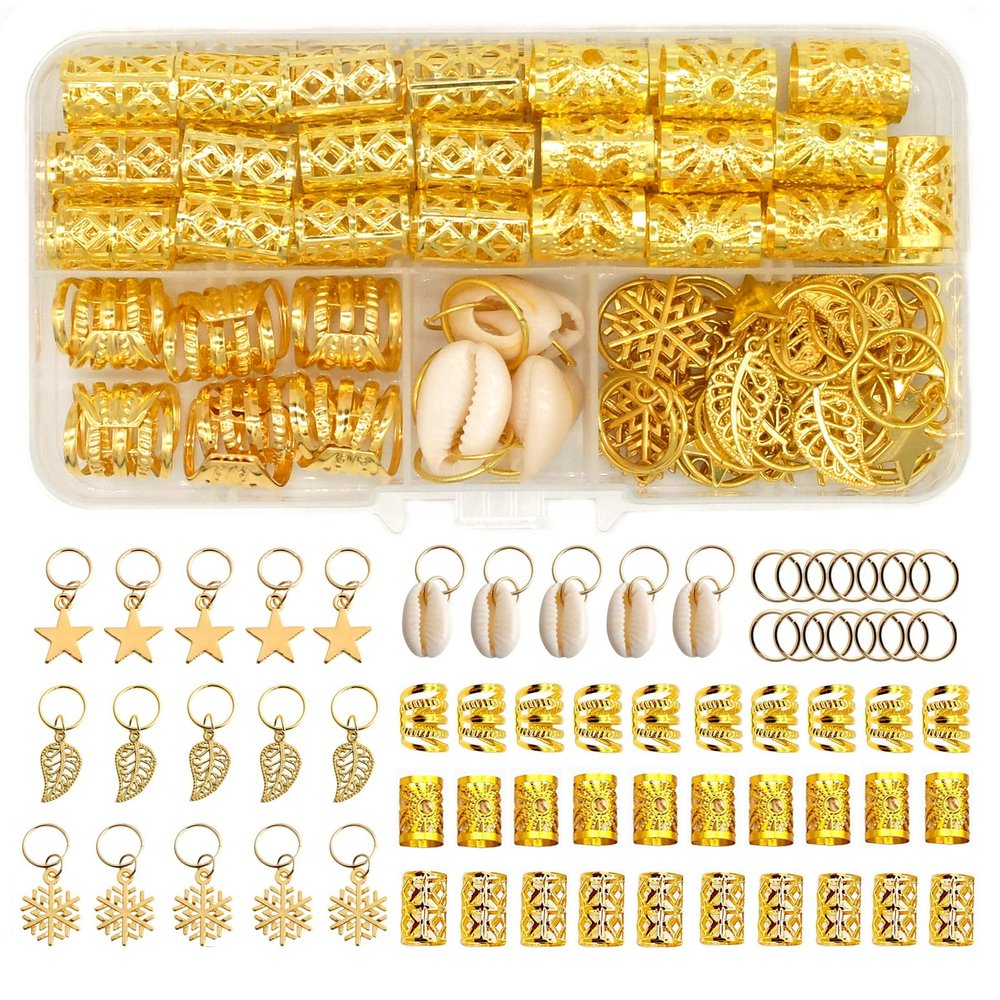 102 Pieces Dreadlocks Loc Hair Jewelry for Women Braids Hair, 20 Pieces Loc Jewelry Accessories for Braiding Hair, Big Braids Hair Rings for Dreadlocks