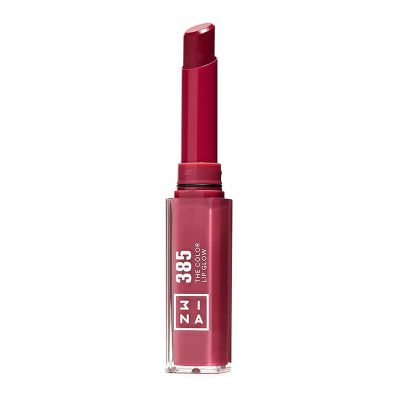 3INA The Color Lip Glow - Highly Pigmented Lipstick for Women with Shea Butter - Lip Gloss and Lip Balm Effect - 385 Wild Berry Pink - 0.05 oz