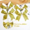 10PCS 8" Glitter Hair Bows for Girls - Gold Rhinestones Sequin Bows with Hair Ties, Perfect for School, Sports, Cheerleading view 2