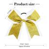 10PCS 8" Glitter Hair Bows for Girls - Gold Rhinestones Sequin Bows with Hair Ties, Perfect for School, Sports, Cheerleading view 3