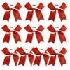 10PCS 8 Large Glitter Hair Bows with Rhinestones and Sequins - Red Hair Ties for Girls, Teens, Cheerleaders, Softball, Football, and Sports view 1