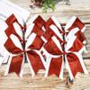10PCS 8 Large Glitter Hair Bows with Rhinestones and Sequins - Red Hair Ties for Girls, Teens, Cheerleaders, Softball, Football, and Sports view 2