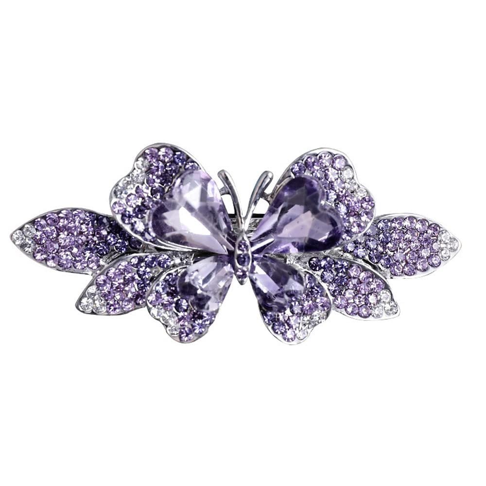 KANDUO Bow Knot Headwear Female Rhinestone Hairpin Elegant Clip Headgear Top Clip Hairpin Hair Accessories (Color : A, Size : 6.5 * 2.5cm)