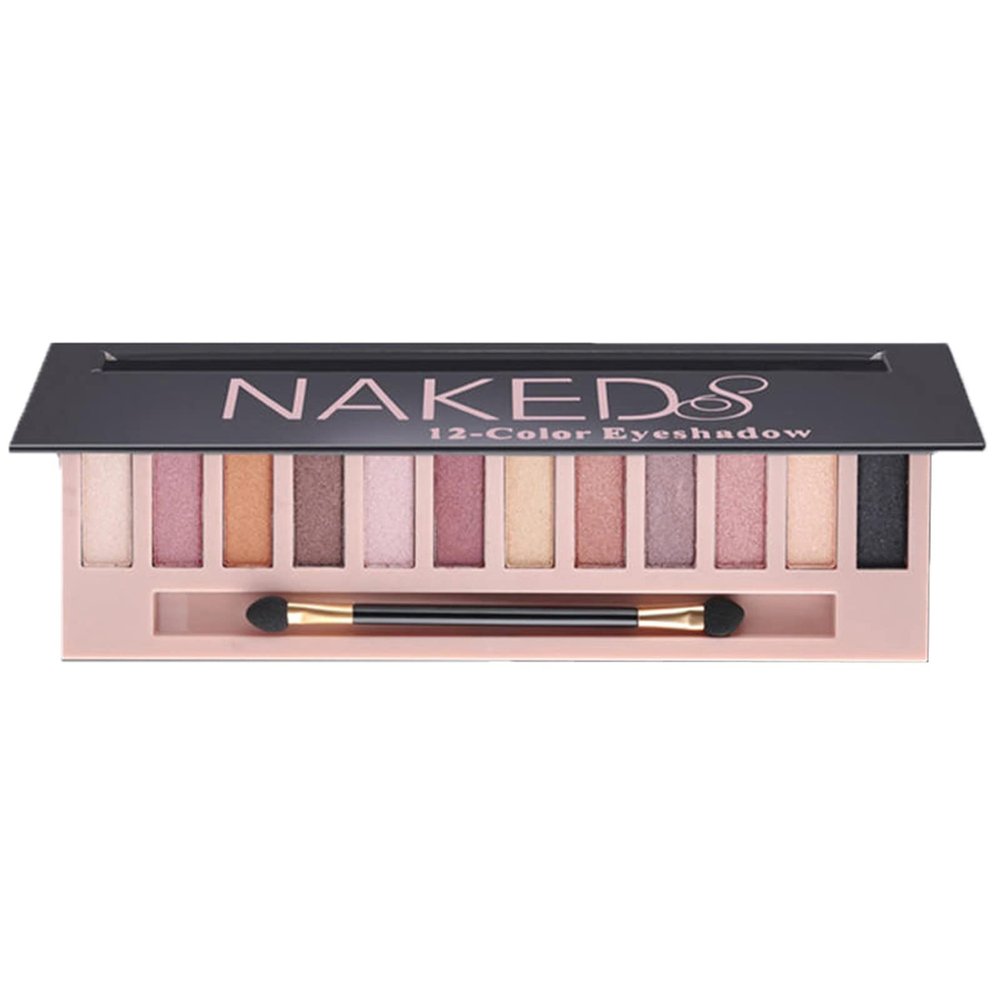 12-Color Nude Eyeshadow Palette - Natural Nude Matte & Shimmer Glitter Pigment Eye Shadow Palette Set - Waterproof Smokey Professional Beauty Makeup Kit (B Shimmer)