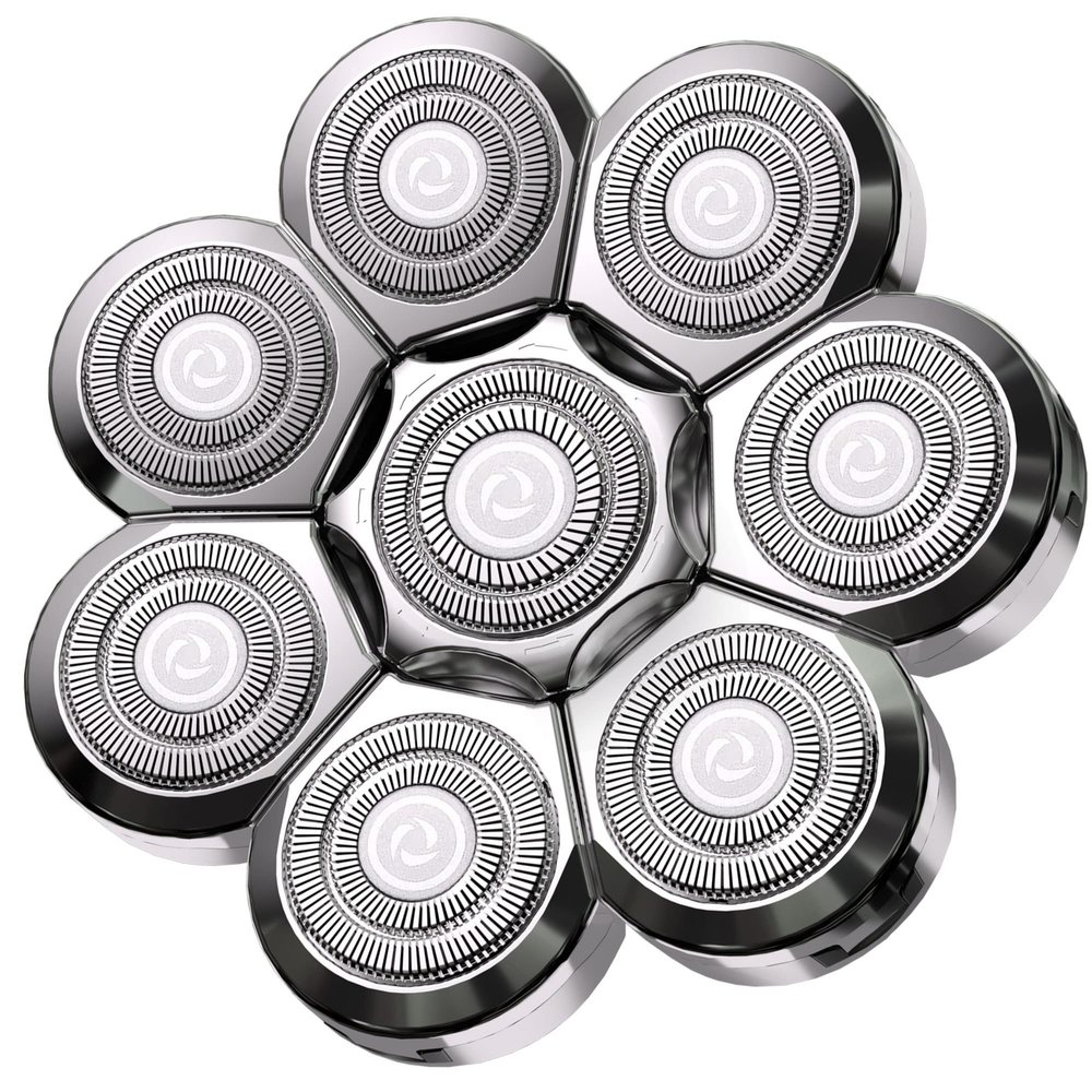 Universal Replacement Heads for Blade,Replacement Blades Compatible with Most Major Head Shaver Brands, Easy-to-Install Electric Razor Shaver Heads for Bald Men. (8 Silver)