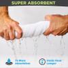 Fushay Premium Microfiber Towels - 5 Pack Ideal for Estheticians, Barbers, Salons Extra Thick, High Absorbency, Professional-Grade (All White) view 4