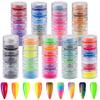 Duufin 54 Colors Nail Pigment Powder Colorful Luminous Iridescent Glitter Pearlescent High-Gloss Halo Powder Pigment for Nails Art, Body and Crafts view 1
