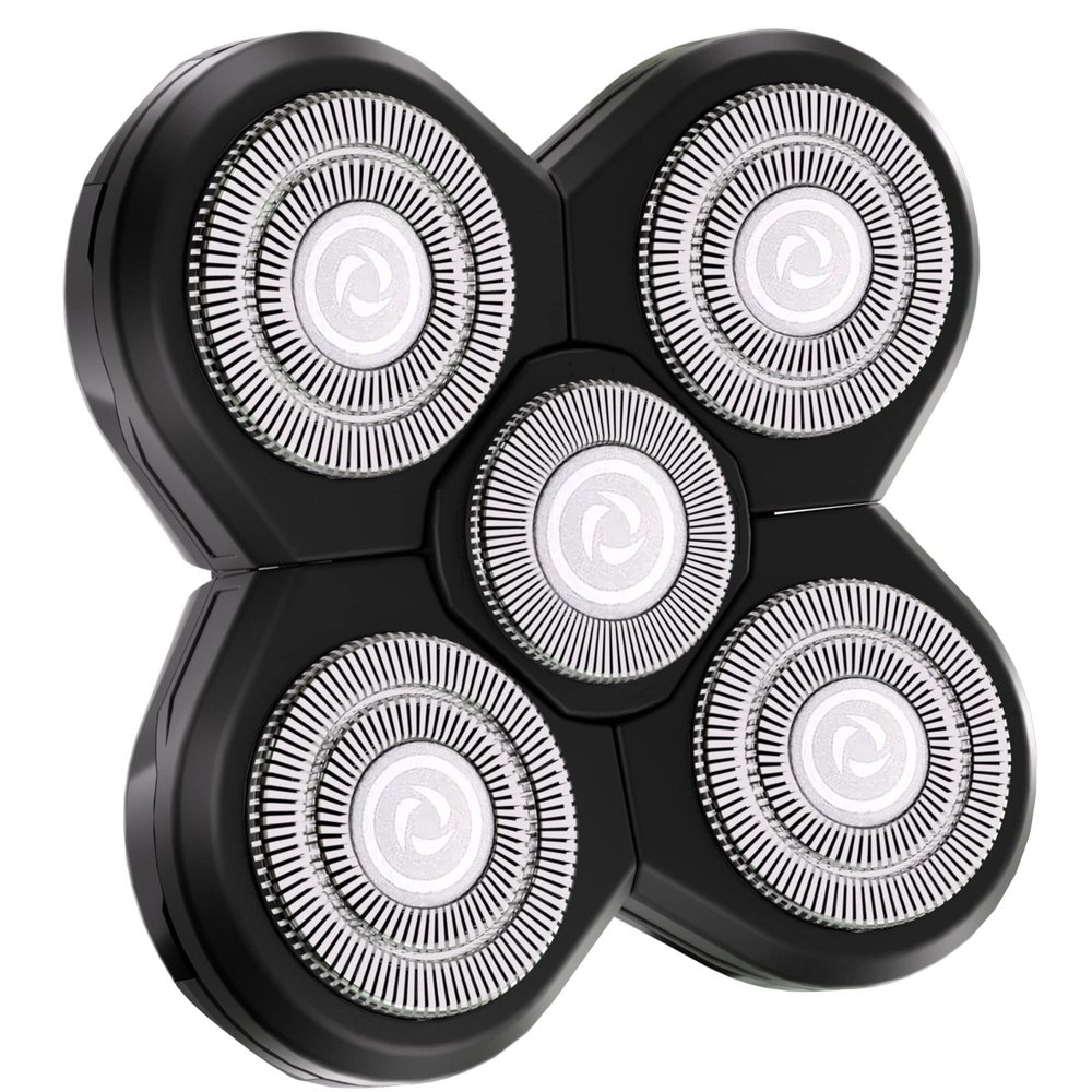 Universal Replacement Heads for Blade,Replacement Blades Compatible with Most Major Head Shaver Brands, Easy-to-Install Electric Razor Shaver Heads for Bald Men. (5 Black)
