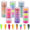 Duufin 36 Colors Nail Pigment Powder Colorful Luminous Iridescent Glitter Pearlescent High-Gloss Halo Powder Pigment for Nails Art, Body and Crafts view 1
