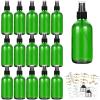 CycleMore 120ml 16 Pack 4oz Green Glass Spray Bottles with Fine Mist Sprayers, Glass Travel Bottles for Cosmetic, Essential Oils, Cleaning Solutions, Perfumes & More Liquids Ideal for Friends view 1