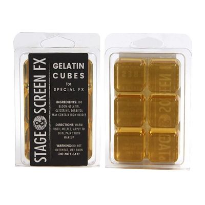 Professional FX Makeup Gelatin Cubes 4 oz. Clear - A Safe Alternative to Latex! Special FX Makeup, Skin Effects, Scars, Prosthetics Easy!