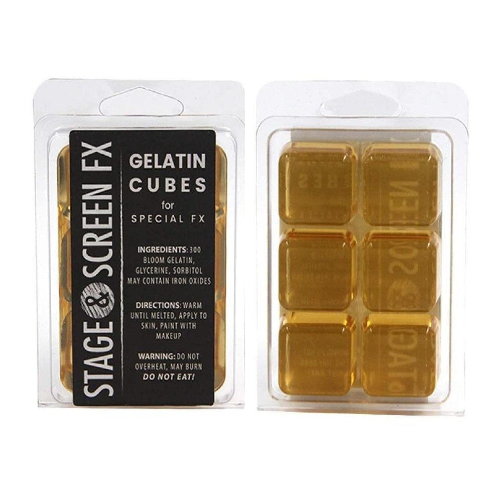 Professional FX Makeup Gelatin Cubes 4 oz. Clear - A Safe Alternative to Latex! Special FX Makeup, Skin Effects, Scars, Prosthetics Easy!