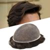Toupee for men Hairpieces Undetectable Full Soft French Lace Men Toupee Hair System Human Hair Replacement Systems Men Hair Wig Units 8X10"-100% density#220 Darkest Brown with 20% Gray view 1