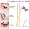 300 PCS/Sets Eyelash Extension Supplies 200pcs Disposable Pointed Micro Swab 50pcs Eyebrow Spoolie Brush 50pcs Lip Wand Brush Mascara Wand Applicator Eyelashes Tool (Bamboo kits) view 3