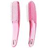 Beomeen 2 Pcs Handle Grip Nail Brushes for Cleaning, Long Handle Fingernail Cleaner, Hand Nail Toes Cleaning and Scrubbing Brushes, Pedicure Nail Scrubber Non-Slip for Men and Women, Hot Pink view 1