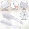 Beomeen 2 Pcs Handle Grip Nail Brushes for Cleaning, Long Handle Fingernail Cleaner, Hand Nail Toes Cleaning and Scrubbing Brushes, Pedicure Nail Scrubber Non-Slip for Men and Women, Clear view 2