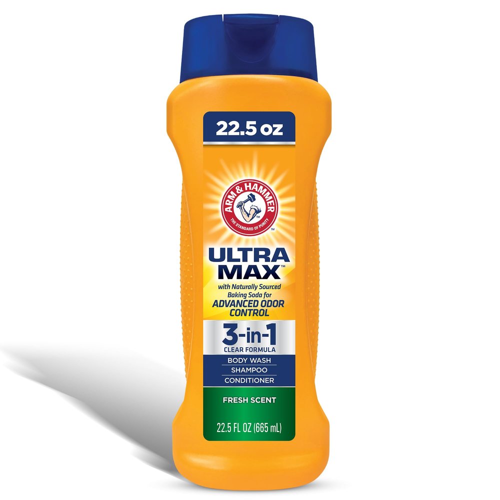 Arm & Hammer Essentials Mens Body Wash - Ultra Max 3-in-1 Fresh Scent 22.5oz - Mens Shampoo Conditioner Body Wash