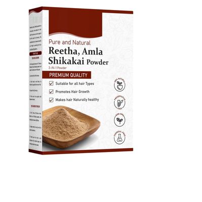 BETT Premium Amla, Reetha, Shikakai Powder Combo Pack for Healthy Hair
