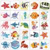CHARLENT 148 PCS Ocean Animals Temporary Tattoos for Kids - Sea Creature Individual Tattoos for Boys Girls Ocean Birthday Party Favors Goodie Bag Fillers view 1
