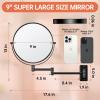 Benbilry 9" Large Size Wall Mounted Makeup Mirror, 1X/10X Magnifying Double Sided Shaving Mirror for Bathroom, 360 Swivel Extendable Arm, Black view 2