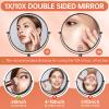 Benbilry 9" Large Size Wall Mounted Makeup Mirror, 1X/10X Magnifying Double Sided Shaving Mirror for Bathroom, 360 Swivel Extendable Arm, Black view 3
