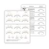 BELLEMORY WISPY EYE SHAPE Lash Mapping Chart - Eyelash Extension Beginner Training and Practice Chart, Eyelash Extension Curl and Diameter Sheet for Lash Kit (1 PC Wispy Eye Shape Lash Map Chart) view 1