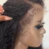 Kinky Straight Edges Curly Baby Hair Wig Invisible Lace Front Human Hair Wig Staight Yaki 13x6 HD Transparent Lace Front Wig Pre Plucked Natural Hairline 150% Density Brazilian Remy Hair 16inch view 3