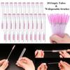 Mascara Wand Brushes Tubes Set-70 Pieces Disposable Eyelash Brushes Replacement with 20 Pieces Empty Container Tubes for Eyelash Extension Lash (Pink Eyelash) view 4