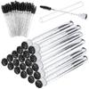 Mascara Brushes Tubes Set 70 Pieces Disposable Eyelash Brushes Replacement with 20 Pieces Empty Tubes for Eyelash Extension Lash Mascara Wand (Black Diamond) view 1