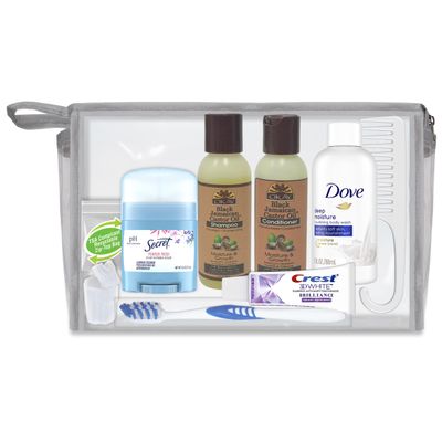 Convenience Kits International Womens Deluxe 10 PC Kit Featuring: OKAY Black Jamaican Castor Oil Hair, Body, Oral Care, Travel-Size Travel Essentials
