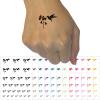 Hummingbird and Flower Temporary Tattoo Water Resistant Fake Body Art Set Collection - Dark Green (One Sheet) view 1
