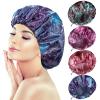 4 Packs Shower Caps, Extra Large Adjustable Double Layer Waterproof Hair Cap for Women, Waterproof Exterior & EVA Lining, Oversized Design for Long Thick Hair (Starlight Printing, X-Large) view 1